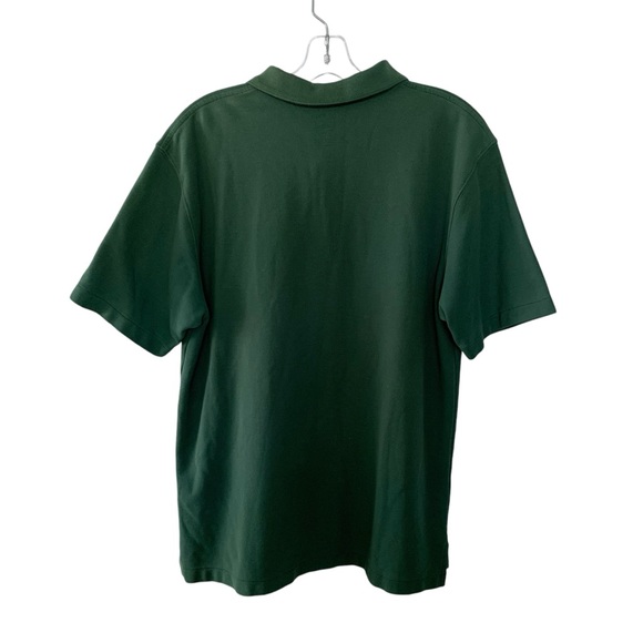 LL Bean Men's Polo Shirt Forest Green Size Medium Regular Short Sleeve Cotton - Picture 5 of 8